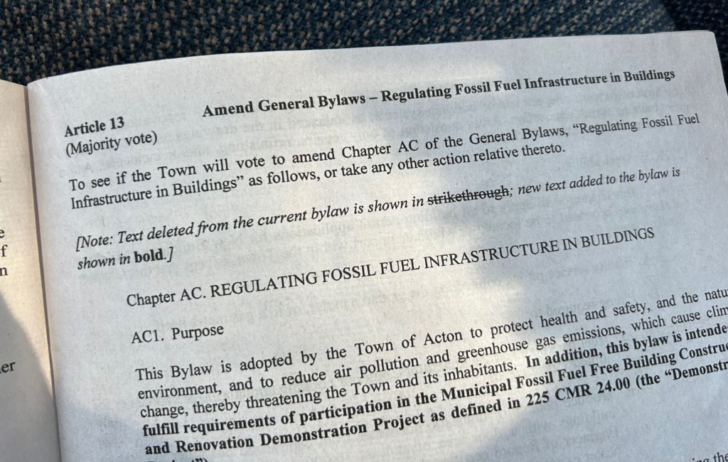 An image of a Town Meeting Warrant Article